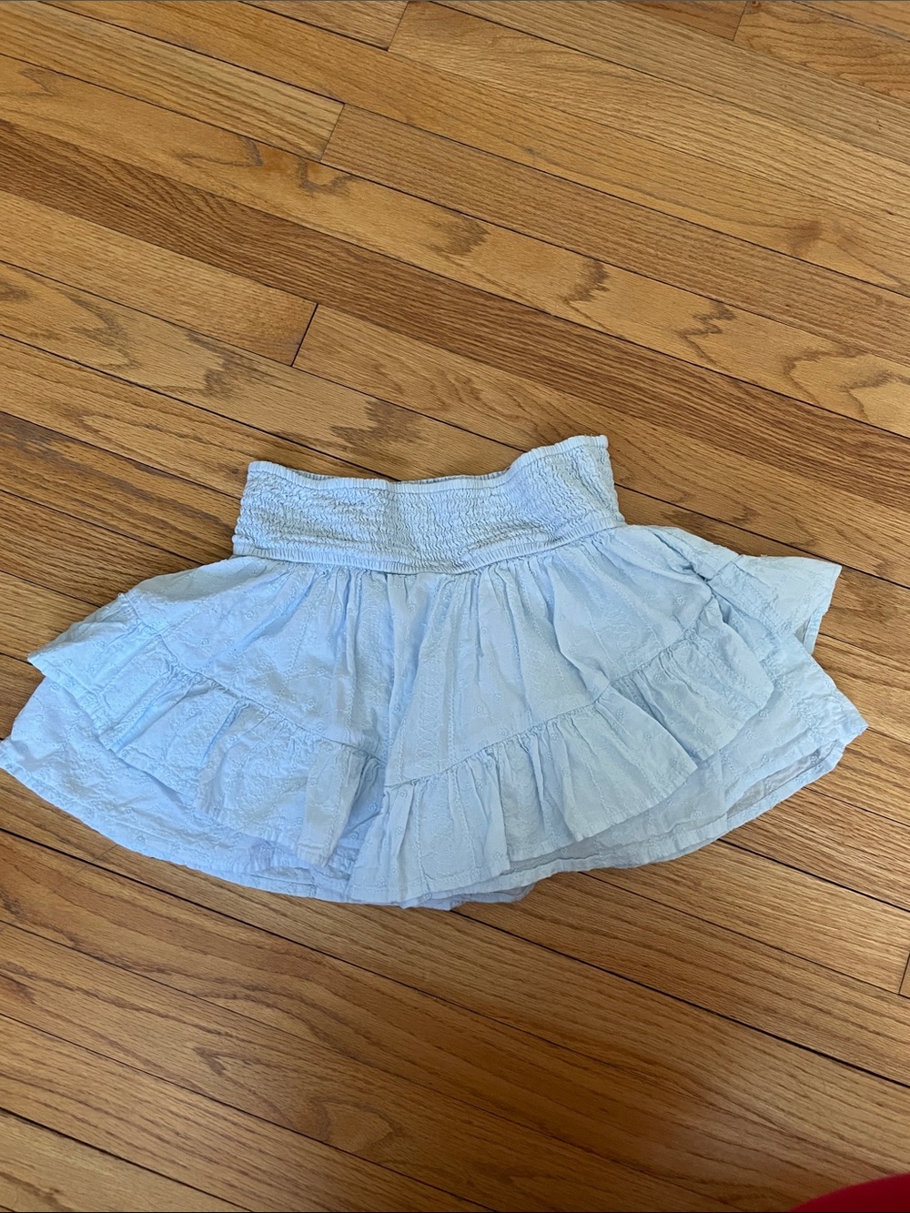 abercrombie kids Light Blue Eyelet Tiered Skort